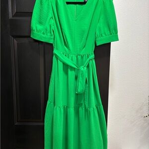 DKNY Vibrant Green Midi Dress